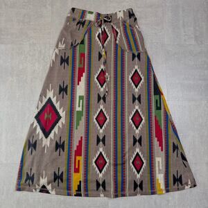 Coin 1804 Skirt WMNS S Southwestern Aztec Pull On Maxi Stretch Boho Festivalwear